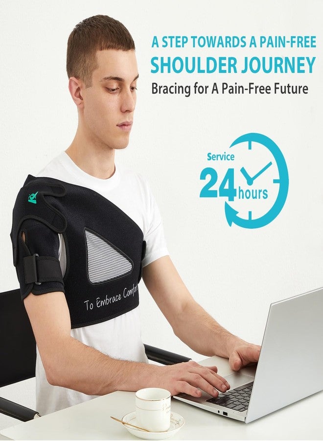 KD Shoulder Support Brace: Shoulder Stability Brace for Torn Rotator Cuff, AC Joint Pain Relief, Dislocation, Tendonitis, Arthritis - Shoulder Braces for Men/Women with X-Strap Support System - Image 4