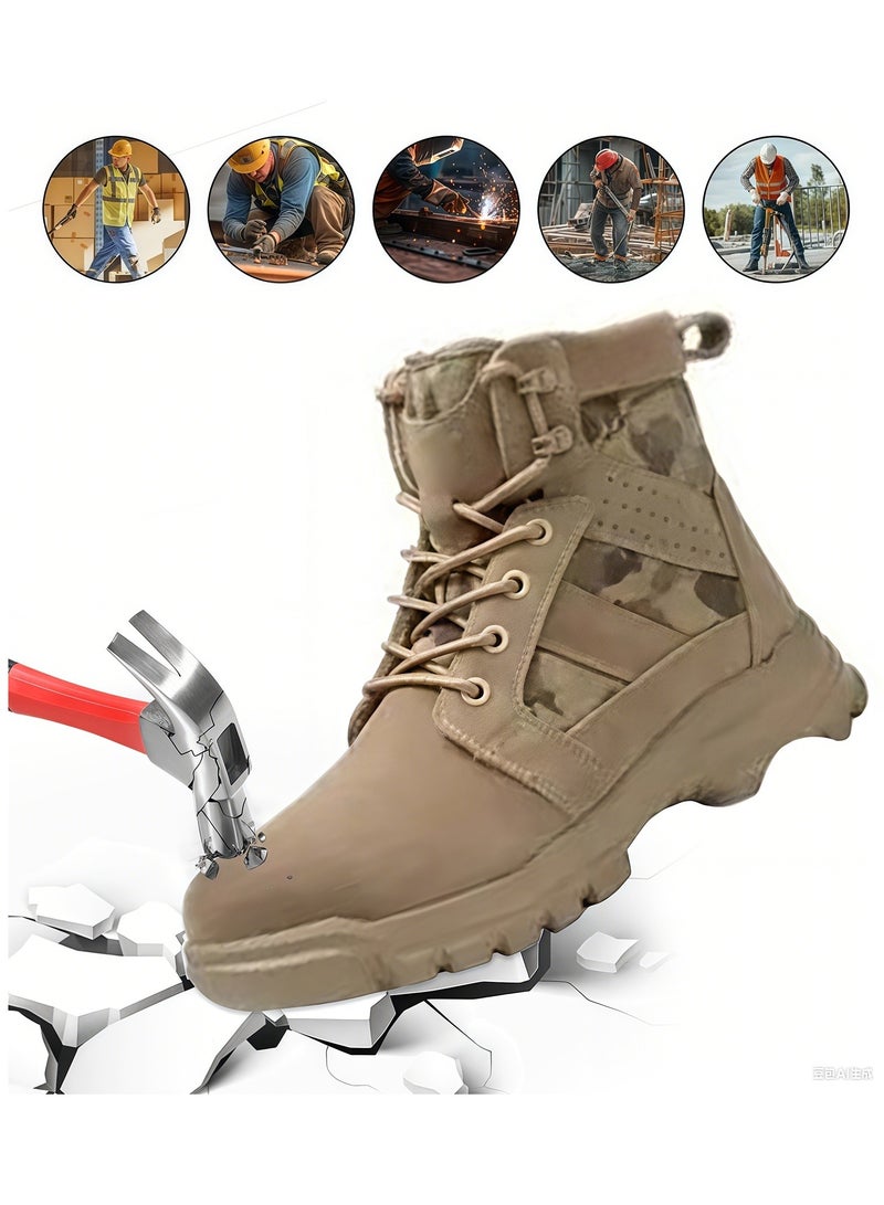 Verci Steel Toe Safety Shoes for Work Lightweight Comfortable Puncture Proof Non-Slip Industrial Work Shoes (44) - Image 1