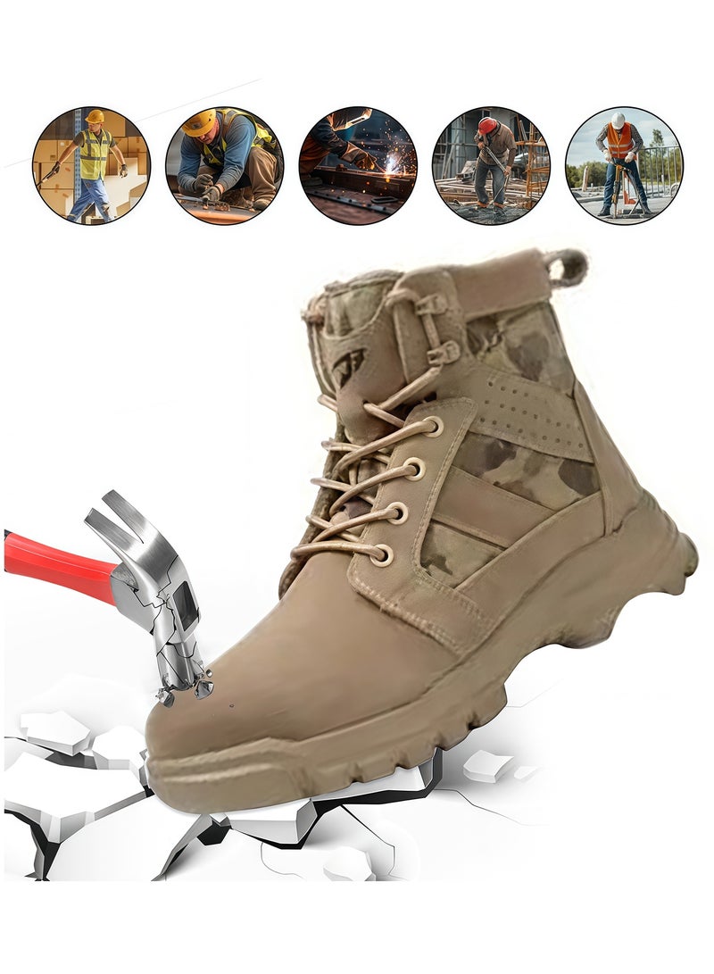 9KSAFETYJB Steel Toe Safety Shoes for Work Lightweight Comfortable Puncture Proof Non-Slip Industrial Work Shoes (44) - Image 1