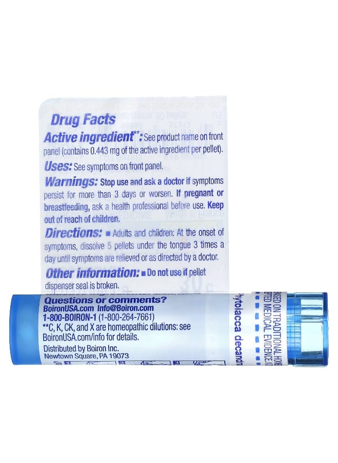 Boiron Boiron, Phytolacca Decandra, 30C, Sore Throat Relief, Approx 80 Pellets  - Image 3