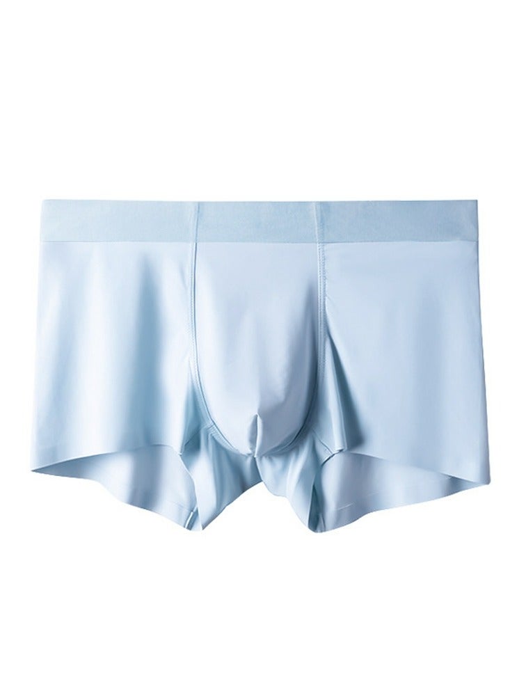 Loquat Men's Solid Color Lightweight Boxer Briefs Soft And Breathable Underwear With Comfort Flex Waistband Pale Blue 
