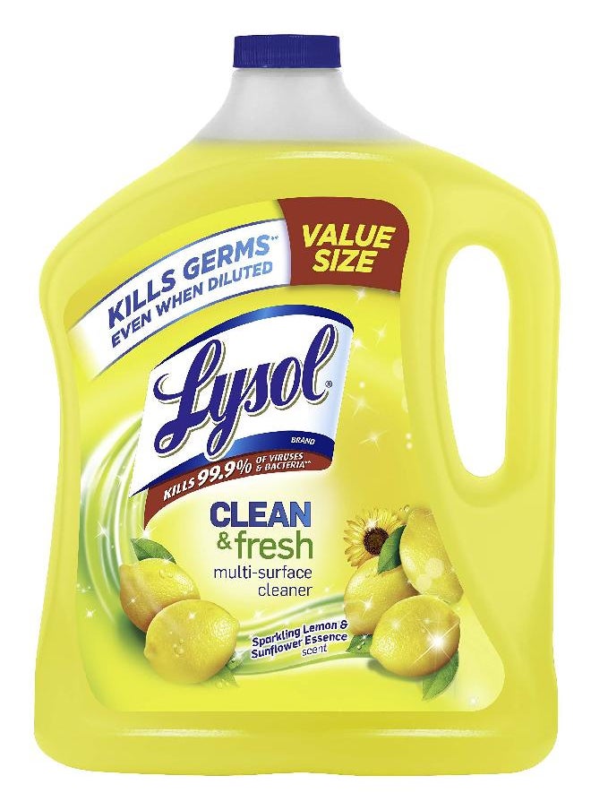 Lysol Lysol Multi-Surface Cleaner, Sanitizing and Disinfecting Pour, to Clean and Deodorize, Sparkling Lemon and Sunflower Essence, 90 Fl Oz  - Image 1