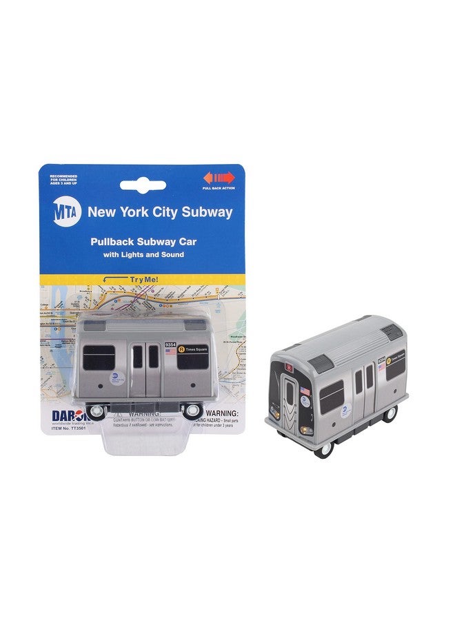 Daron Mta Subway Pullback Toy W/ Light & Sound Tt3501 Grey - Image 1