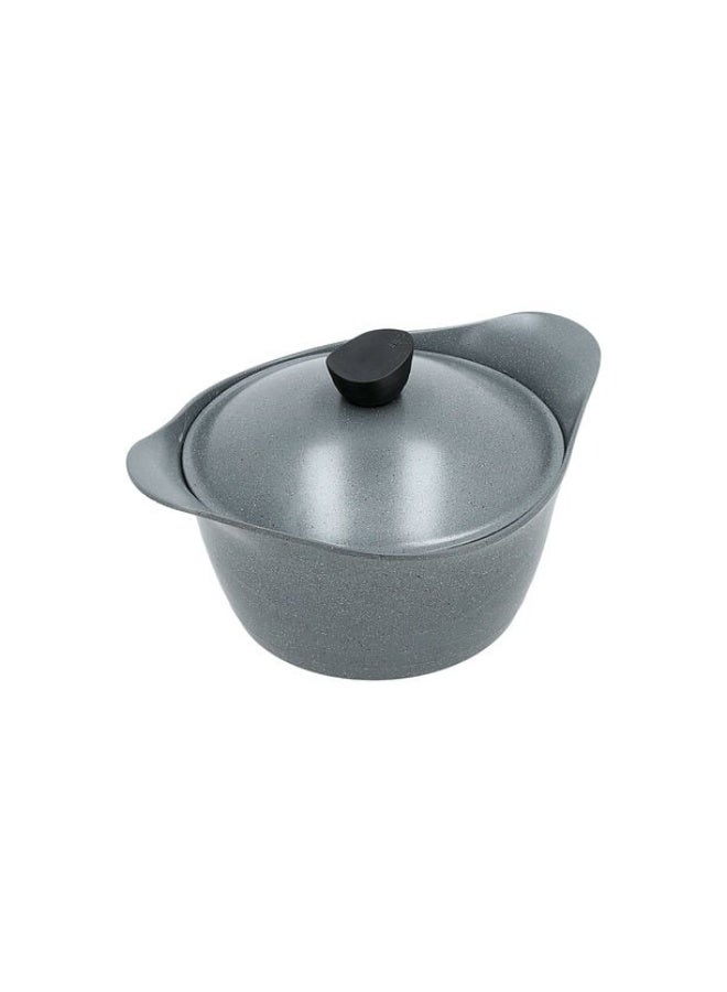 Lahoya Granite Pot With Lid 28 cm Grey Color - Image 2