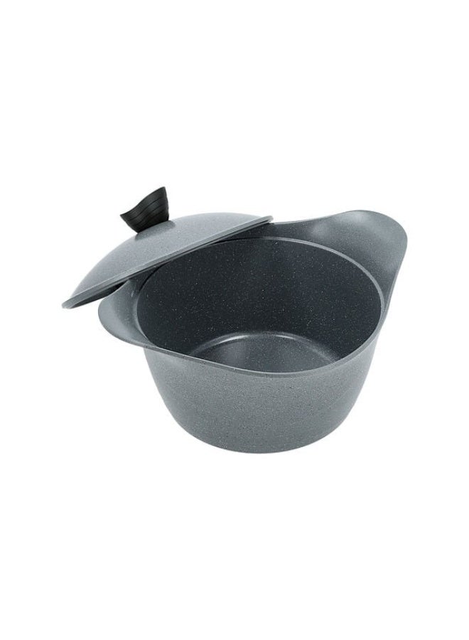 Lahoya Granite Pot With Lid 28 cm Grey Color - Image 3