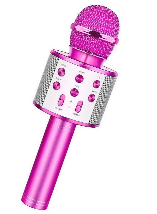 Wireless Bluetooth Karaoke Microphone, Rechargeable Kids Microphone Karaoke Machine,Professional Handheld Karaoke Mic Speaker Home KTV Kids Birthday Party - Best Gifts for Kids Adults (Pink) - Image 1