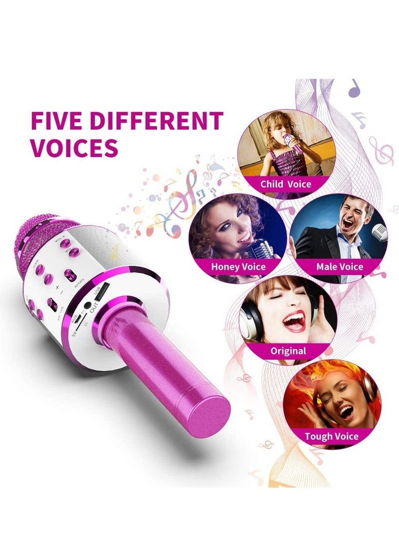 Wireless Bluetooth Karaoke Microphone, Rechargeable Kids Microphone Karaoke Machine,Professional Handheld Karaoke Mic Speaker Home KTV Kids Birthday Party - Best Gifts for Kids Adults (Pink) - Image 2