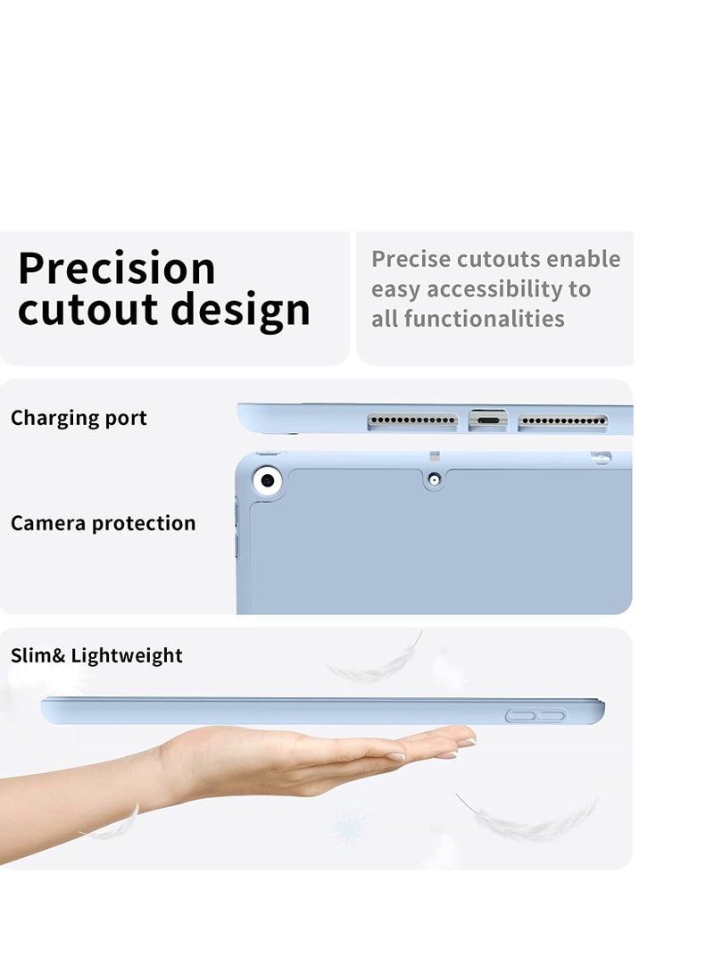 RDN Case for iPad 6th Generation 2018/iPad 5th Generation 2017 9.7 inch, with Pencil Holder, Auto Sleep/Wake, Soft TPU Back Slim Lightweight Trifold Stand Smart Cover for iPad 9.7 6/5 Case- Sky Blue - Image 3