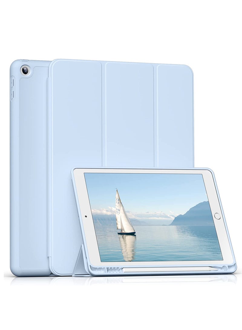 RDN Case for iPad 6th Generation 2018/iPad 5th Generation 2017 9.7 inch, with Pencil Holder, Auto Sleep/Wake, Soft TPU Back Slim Lightweight Trifold Stand Smart Cover for iPad 9.7 6/5 Case- Sky Blue - Image 1