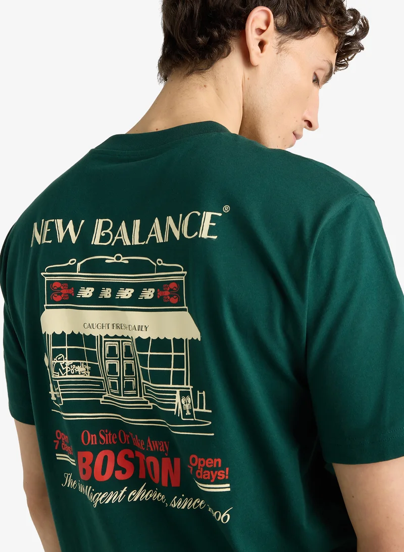 New Balance NORDIC GREEN (NOG) International Boston Graphic T-Shirt for Men | Best Price UAE