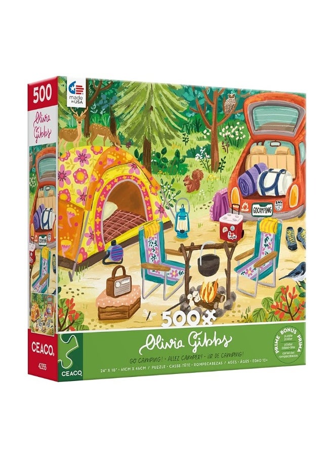 Ceaco Ceaco - Olivia Gibbs - Go Camping! - 500 Piece Jigsaw Puzzle  - Image 3