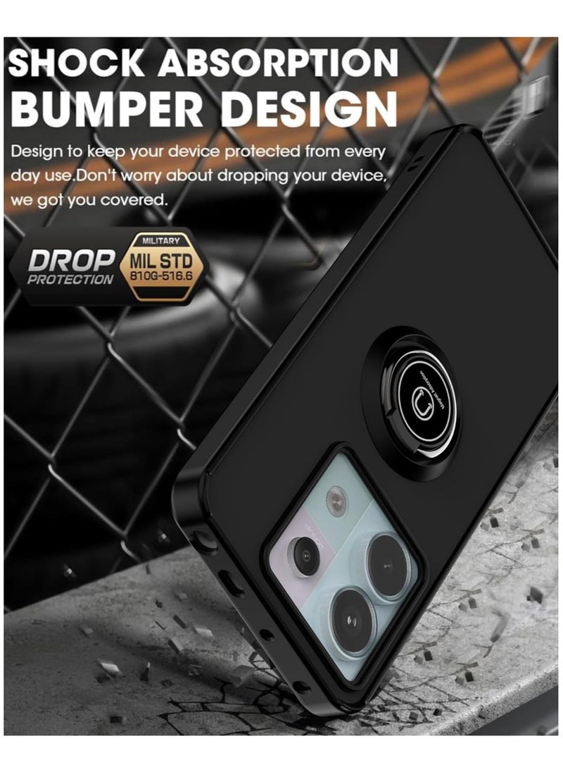 Case For Xiaomi Redmi Note 13 Pro 5G Rotational Metal Ring Grip Kickstand Cover Magnetic Car Mount Holder Case Shockproof TPU Bumper for Redmi Note 13 Pro 5G  - Image 5