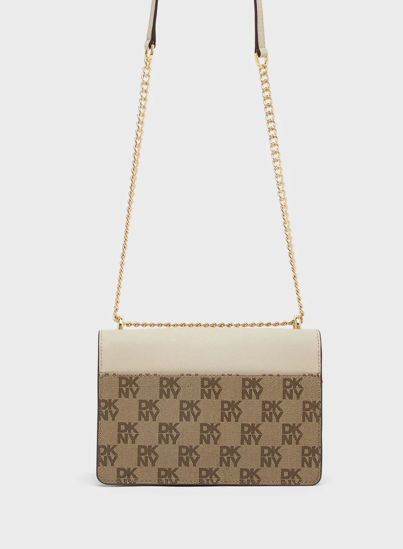 DKNY Logo Echo Flap Crossbody Bag
