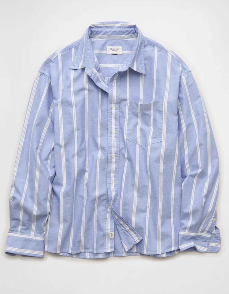 American Eagle  AE Everyday Oxford Button-Up Shirt for Men | Best Price UAE