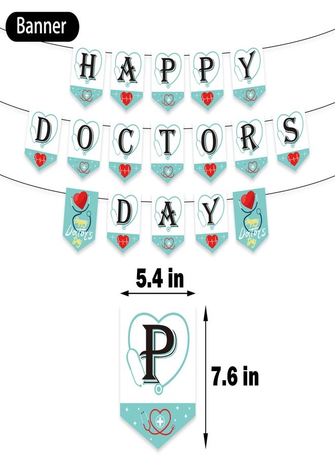 IRCOR Doctors Day Decorations Happy Doctors Day Decorations with Banner Backdrop Balloons & Hanging Swirls - Image 4