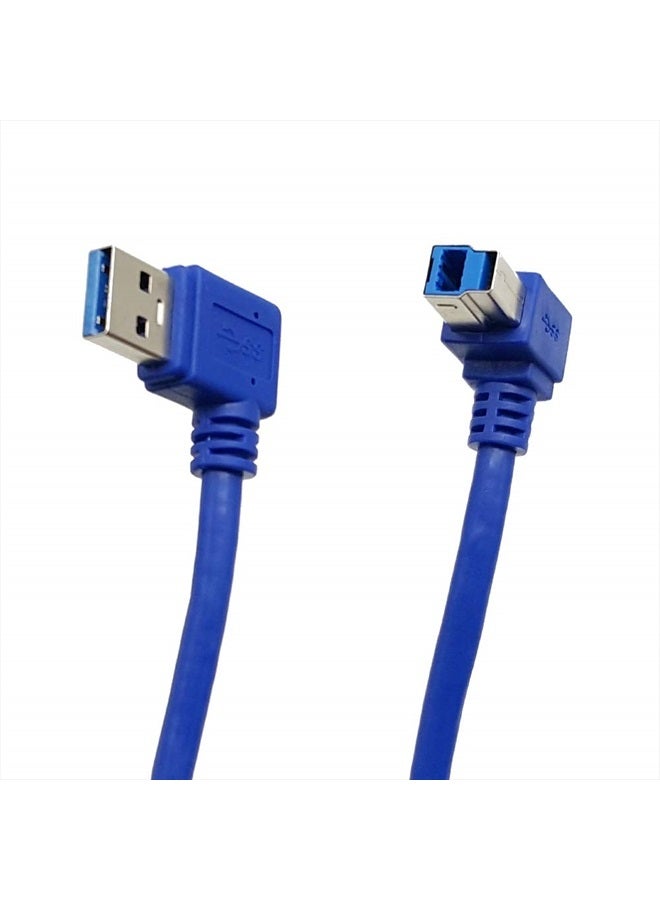Seadream Angled USB 3.0 Printer Cable;Seadream 1 ft / 30cm SuperSpeed USB 3.0 A Male Plug 90 Degree Left Angle to USB 3.0 B Male Right Angle Cable - Image 2
