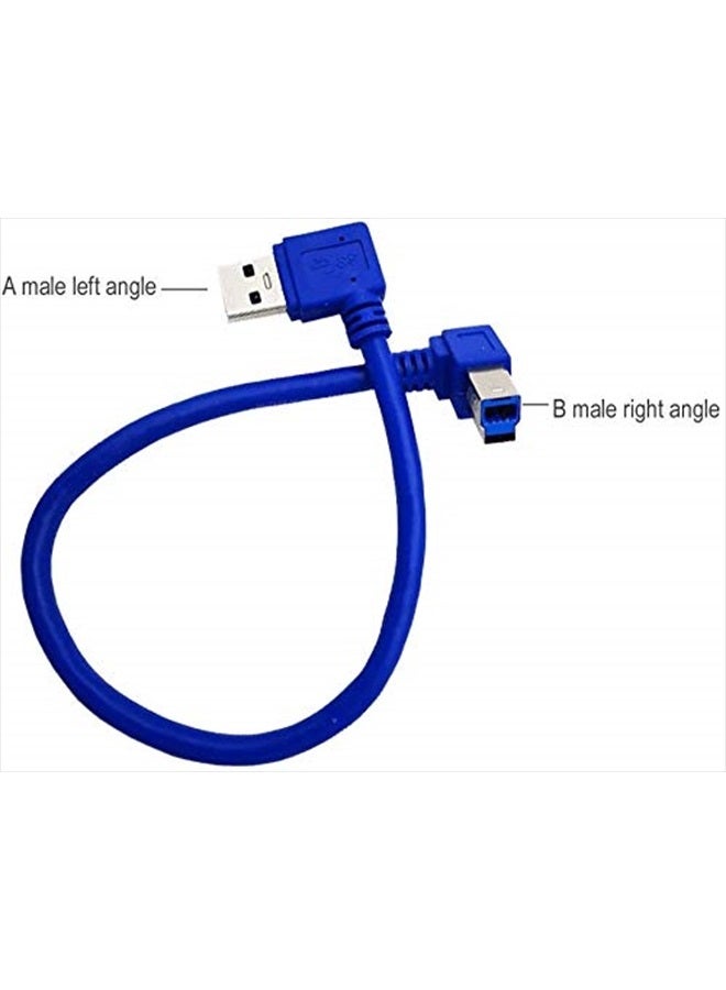 Seadream Angled USB 3.0 Printer Cable;Seadream 1 ft / 30cm SuperSpeed USB 3.0 A Male Plug 90 Degree Left Angle to USB 3.0 B Male Right Angle Cable - Image 3