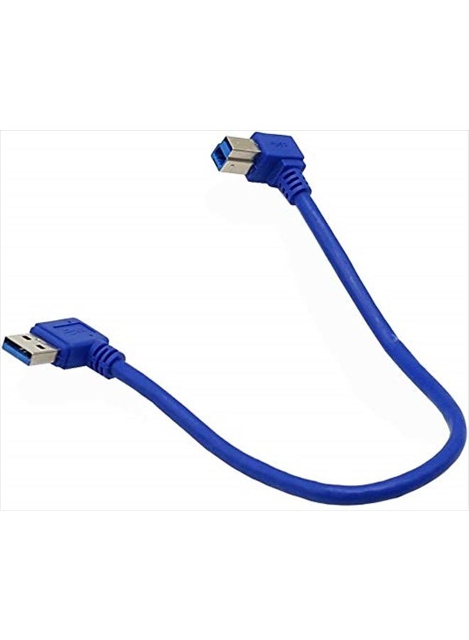 Seadream Angled USB 3.0 Printer Cable;Seadream 1 ft / 30cm SuperSpeed USB 3.0 A Male Plug 90 Degree Left Angle to USB 3.0 B Male Right Angle Cable - Image 1