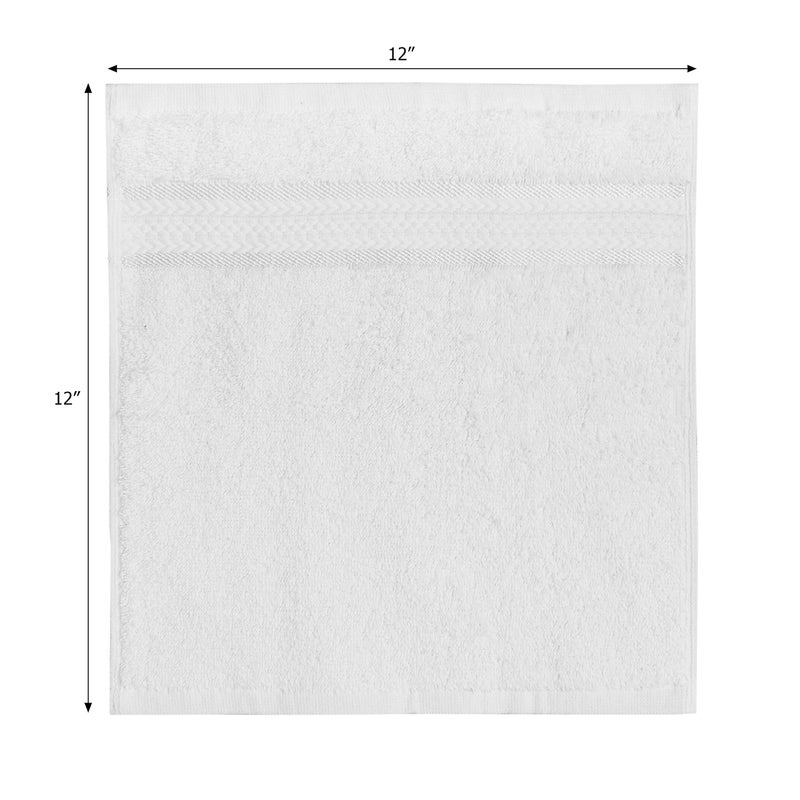 COTTON CRAFT Ultra Soft Washcloths - 12 Pack - 12x12-100% Cotton Facecloths - Baby Wash Cloths - Absorbent Quick Dry Everyday Luxury Hotel Bathroom Kitchen Spa Gym Pool Dorm - 580 GSM - White - Image 2