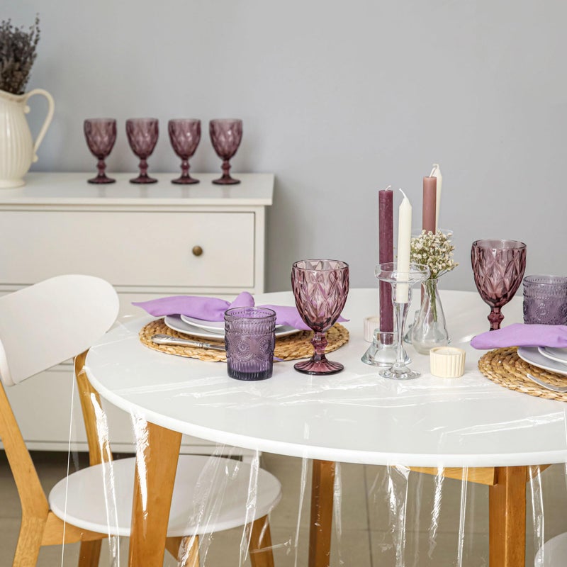 LAMINET Clear Plastic Tablecloth Protector Cover â€“ Heavy-Duty Deluxe Vinyl Table Cover â€“ 70" Round â€“ Crystal Clear, Easy Clean. - Image 3