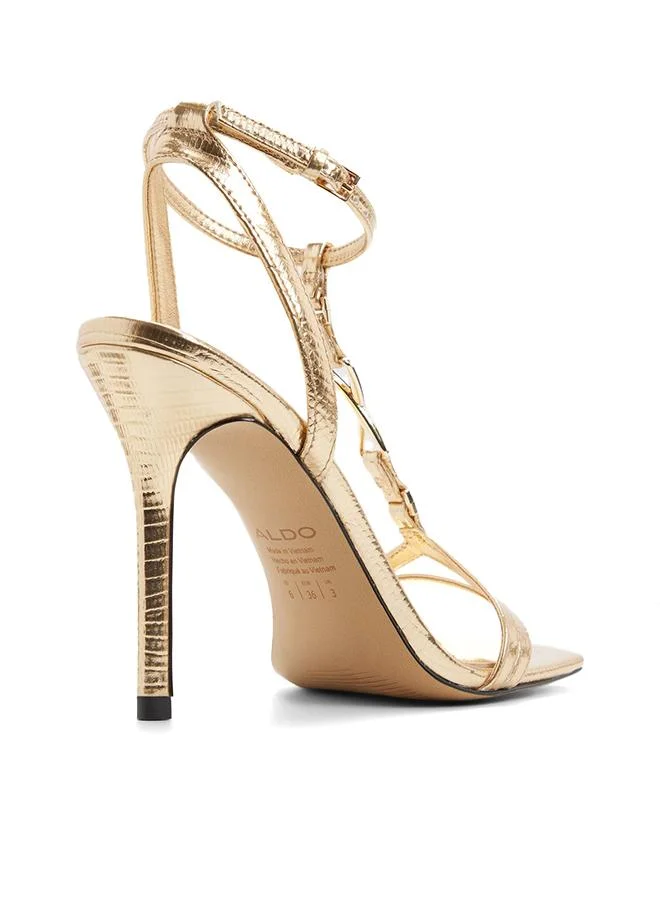 Aldo  Morly Ladies Gold Heeled Sandals for Women | Best Price UAE
