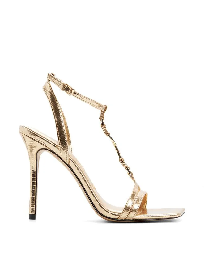 Morly Ladies Gold Heeled Sandals