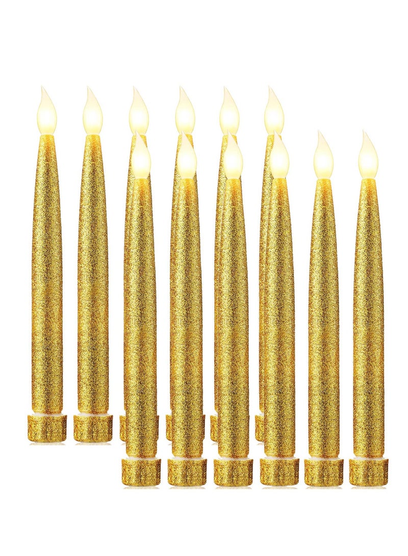 KASTWAVE LED Taper Candles, 12 Pcs 19cm Long LED Flameless Flickering Window Candles Battery Operated White Candle Sticks for for Home, Restaurant, Wedding, Display Stand Ornaments Decor - Image 1