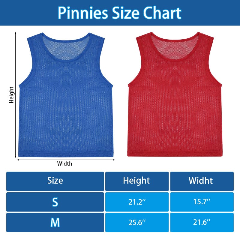 PEASUG Pinnies, 12 Pcs Soccer Pinnies, Mesh Practice Jersey Scrimmage Vest Team Soccer Pennies for Sports Kids/Youth Lightweight - Image 2