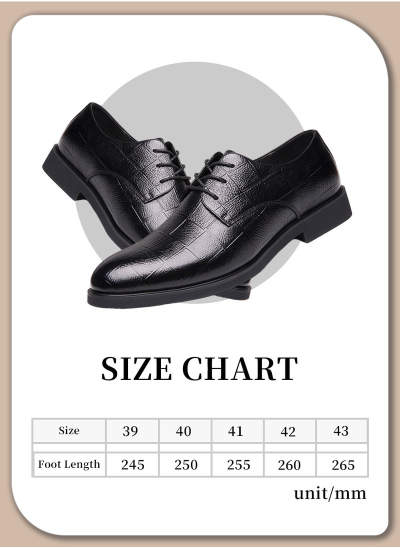 Moovant - Men's Elegant Formal Leather Shoes, Business Casual Shoes, Leather Shoes for Men, Lace-up, Comfortable and Breathable for Daily Wear and Formal Occasions, Classic Black - Image 1