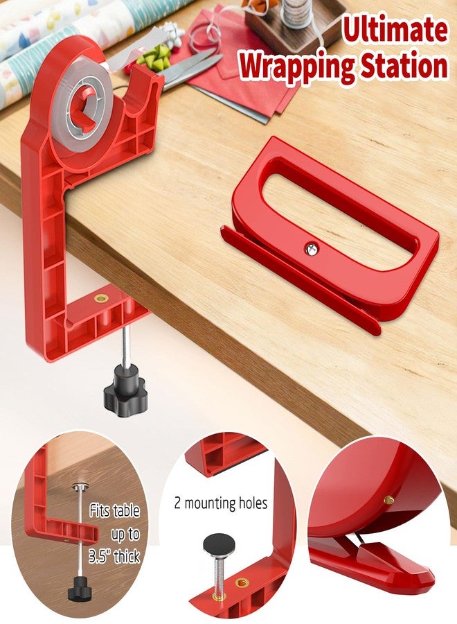 MONMEE Tabletop Gift Wrapping Tool with Tape Dispenser & Cutter-2 Pack Adjustable Wrapping Paper Table Clamps with 2 Tapes-Perfect for Valentine's Day, Easter, and Crafting - Image 4