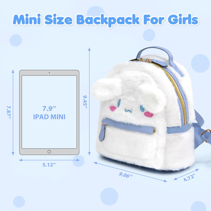 KIEAL Blue Kids Backpack, Kawaii Stuff Plush Backpack, Adorable Bag Handbag for Girls Kids Fans Birthday Present School Supplies - Image 4