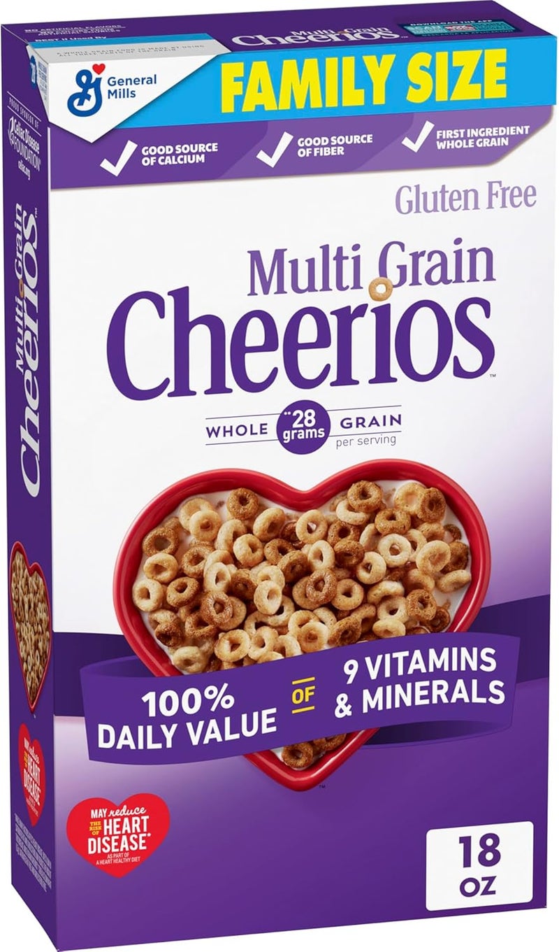 Cheerios حبوب الشوفان المتعددة الحبوب الصحية للقلب، خالية من الجلوتين، حجم عائلي 18 أونصة - Image 1