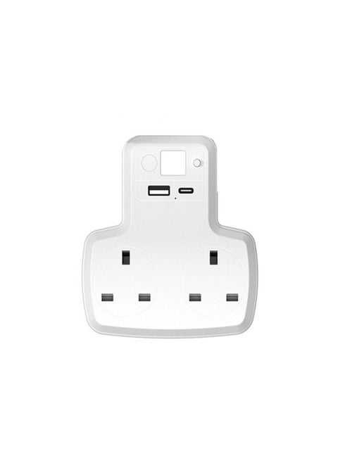 Multi Plug Extension Power Adapter with USB Type-C Socket Wall Charger Adaptor