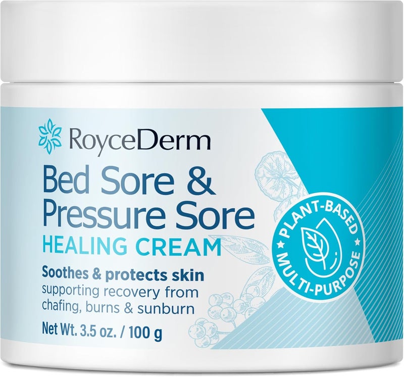 Roycederm Bed and Pressure Sore Treatment Cream Fast Healing Cream for Chafed Skin and Pressure Ulcers on Legs Buttocks Pressure Sore Relief for Bedridden Elderly and Amputees with Calendula 35OZ - Image 1