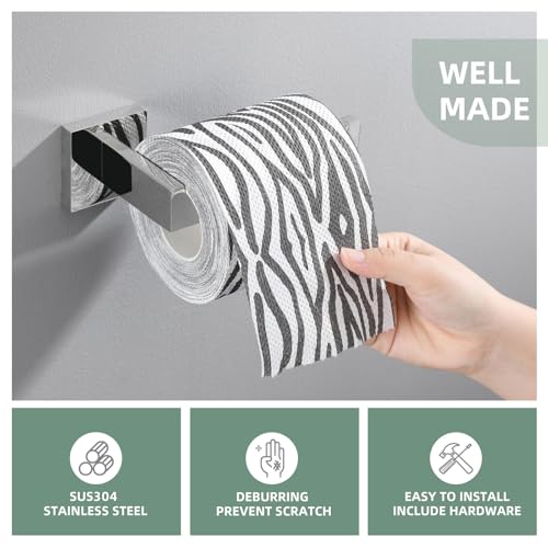 Angle Simple Toilet Paper Holder, Angle Simple SUS304 Stainless Steel Bathroom Tissue Holder, Open Arm Toilet Paper Roll Hanger Wall Mount, Polished Chrome - Image 3