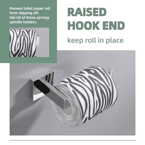Angle Simple Toilet Paper Holder, Angle Simple SUS304 Stainless Steel Bathroom Tissue Holder, Open Arm Toilet Paper Roll Hanger Wall Mount, Polished Chrome - Image 5