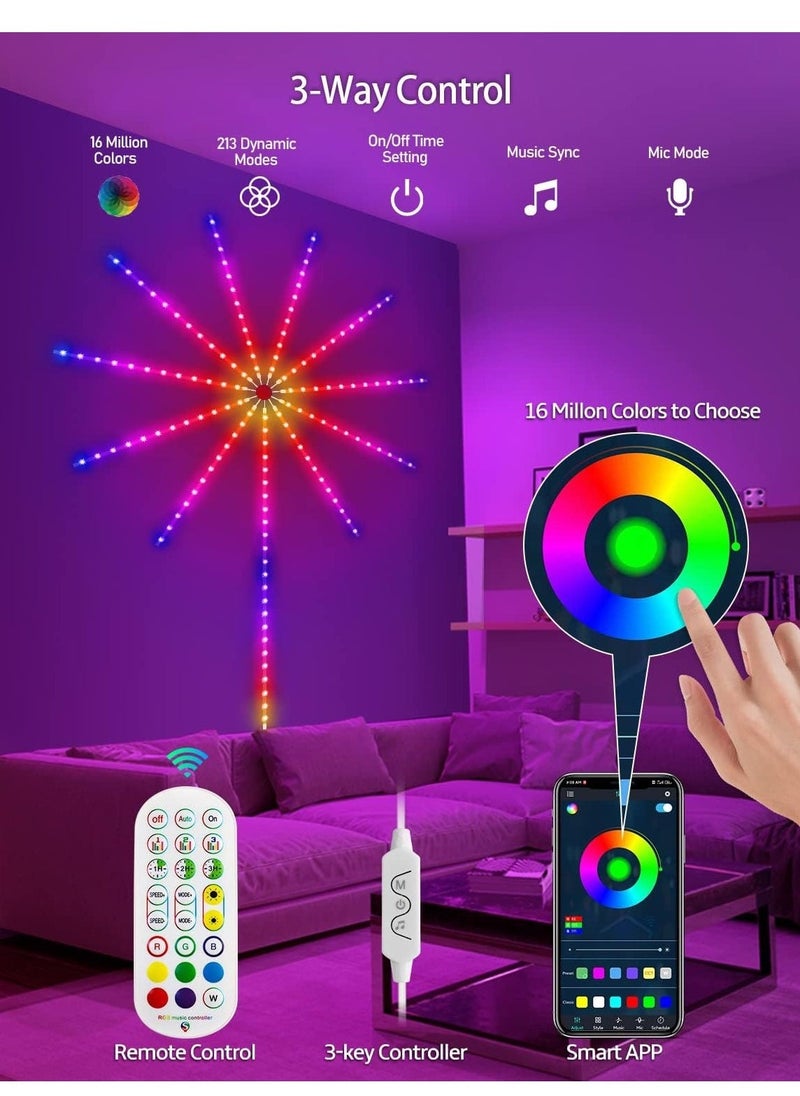 JAJEEK "Smart Firework LED Room Lights – Launch Burst Effect, USB Powered, Remote & App Controlled" - Image 2