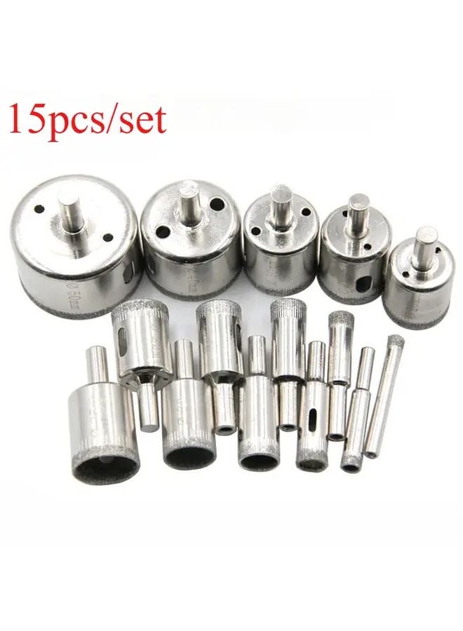 15Pcs Diamond Hole Saw Drill Set Heavy Duty For Tile Marble Glass Ceramic - Image 2