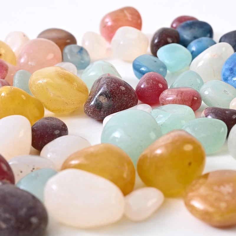VANNEF Premium Decorative Naturalmulti Glossy Onyx Stone Pebbles for Vase Fillers Plant Pots Home Indoor Decoration 800 gm Naturalmulti - Image 1