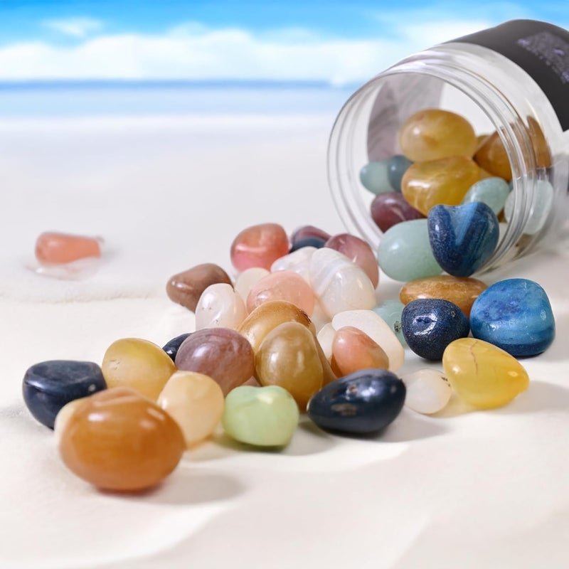 VANNEF Premium Decorative Naturalmulti Glossy Onyx Stone Pebbles for Vase Fillers Plant Pots Home Indoor Decoration 800 gm Naturalmulti - Image 4