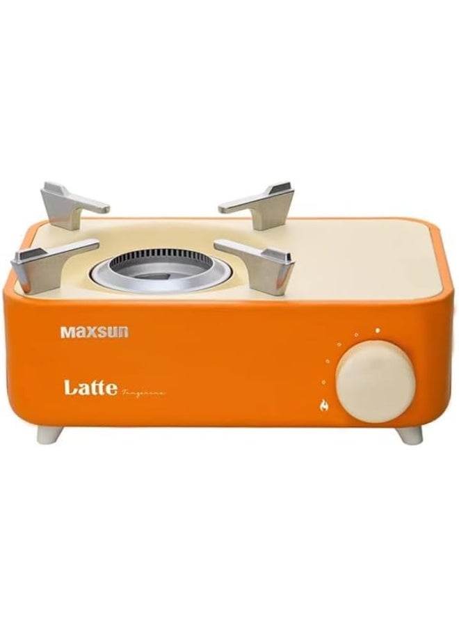 ماكسن موقد تخييم صغير (موقد كاسيت) من سلسلة لاتيه، مصنوع من الفولاذ المقاوم للصدأ عالي الجودة، موقد محمول مع حقيبة حمل - Image 1