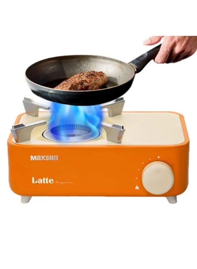 ماكسن موقد تخييم صغير (موقد كاسيت) من سلسلة لاتيه، مصنوع من الفولاذ المقاوم للصدأ عالي الجودة، موقد محمول مع حقيبة حمل - Image 2