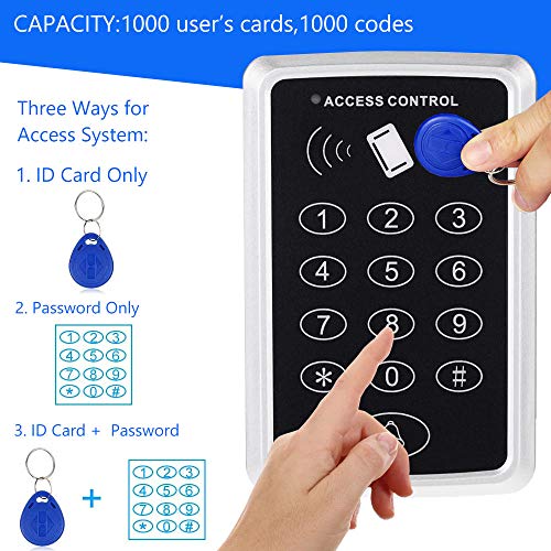 AMOCAM Door Access Control System, Stand-Alone Password Keypad + 5PCS Key Fobs Keychains for Entry Home Security Access Controller - Image 4