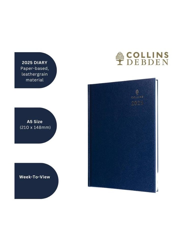 Collins Collins Standard Desk 2025 Diary for Professionals - A5 Day to a Page Business Diary - Blue - (52.60-25) - Premium Business Planner with Hardback Leathergrain Covers  - Image 4