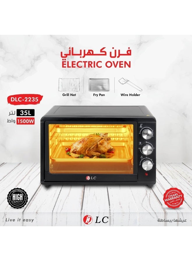 دي إل سي  فرن كهربائي بقوة 1500 واط وسعة 35 لترًا، أسود - DLC-2235 - Image 1