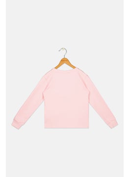FILA Kids Girl Sportswear Fit Long Sleeves Outdoors Sweatshirts, Pink  - Image 2