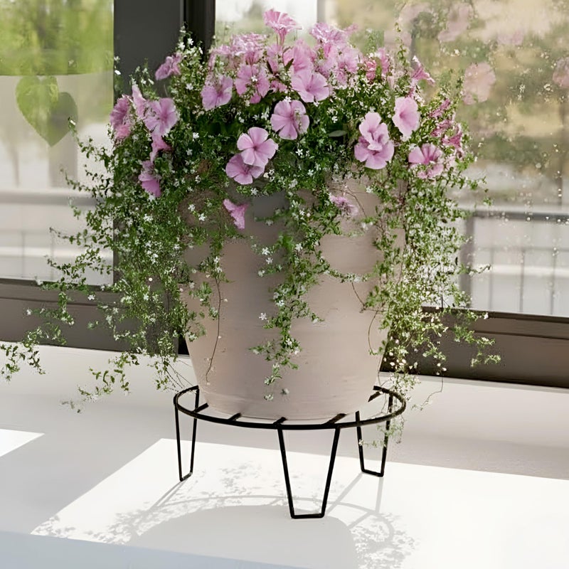 WonderStand Orion | Round Plant Stands for Balcony Rust-Proof Flower Pot Stand Galvanized Metal with 7 Layer Coating (Set of 1) - Image 4