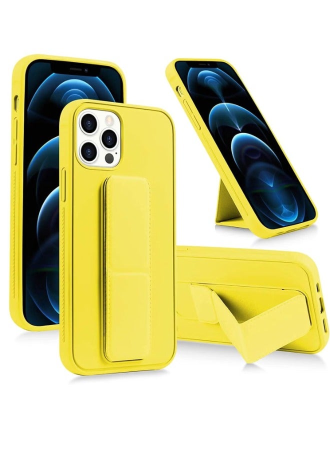 ACLIX iPhone 15 Pro Case 6.1 Inch with Magnetic Stand Holder Premium Silicone Vertical and Horizontal Hand Strap Grip Multi Stand Car Mount Kickstand Case Finger Strap Cover - Image 1