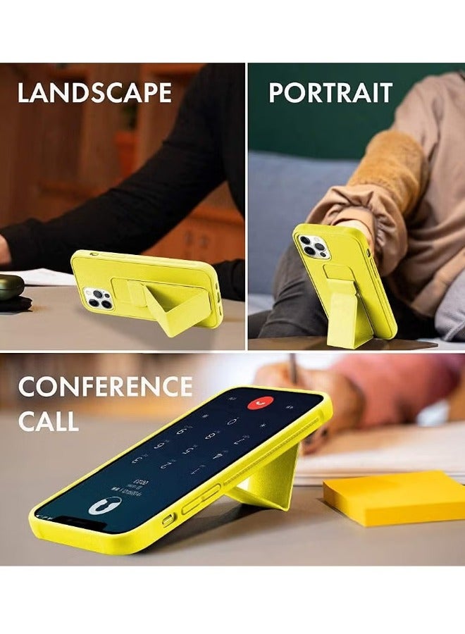 ACLIX iPhone 15 Pro Case 6.1 Inch with Magnetic Stand Holder Premium Silicone Vertical and Horizontal Hand Strap Grip Multi Stand Car Mount Kickstand Case Finger Strap Cover - Image 3