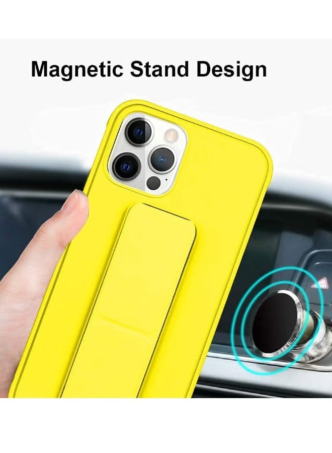 ACLIX iPhone 15 Pro Case 6.1 Inch with Magnetic Stand Holder Premium Silicone Vertical and Horizontal Hand Strap Grip Multi Stand Car Mount Kickstand Case Finger Strap Cover - Image 2